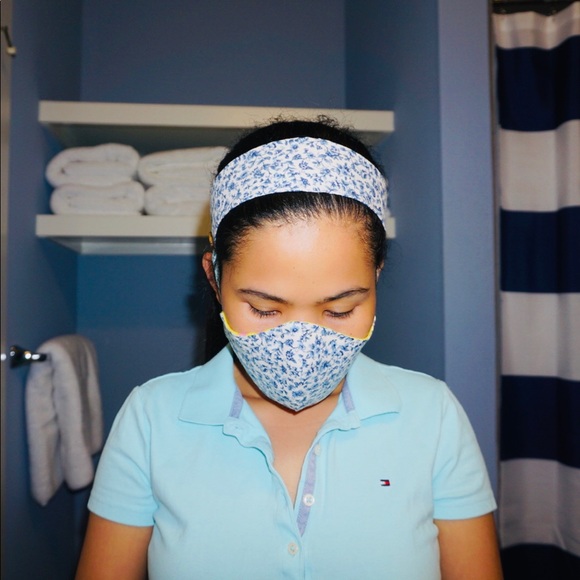 Facemask with filter pocket headband set - Picture 6 of 7